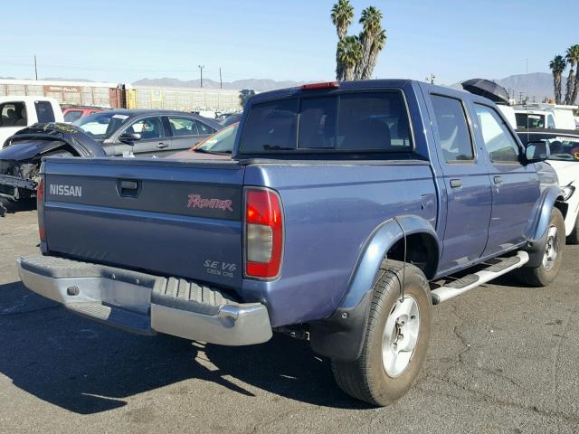 1N6ED27T0YC304507 - 2000 NISSAN FRONTIER C BLUE photo 4