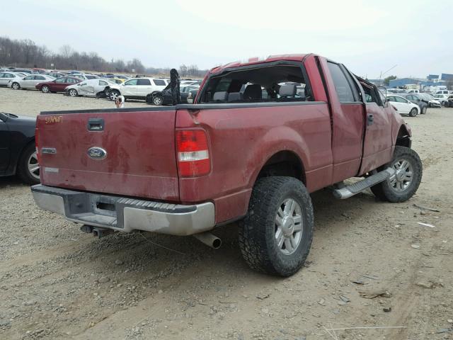 1FTPX14V78FC16474 - 2008 FORD F150 RED photo 4