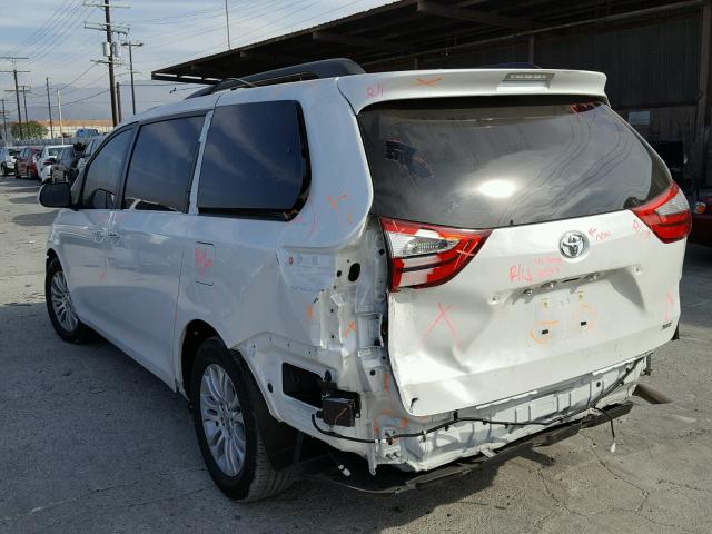 5TDYK3DCXFS637504 - 2015 TOYOTA SIENNA XLE WHITE photo 3