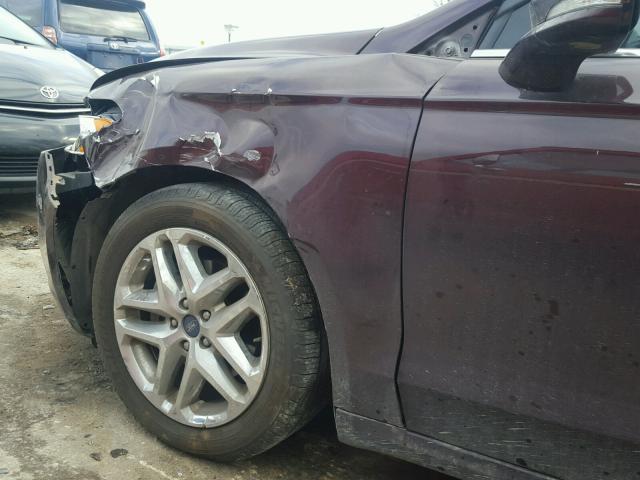 3FA6P0H78DR274565 - 2013 FORD FUSION SE MAROON photo 9