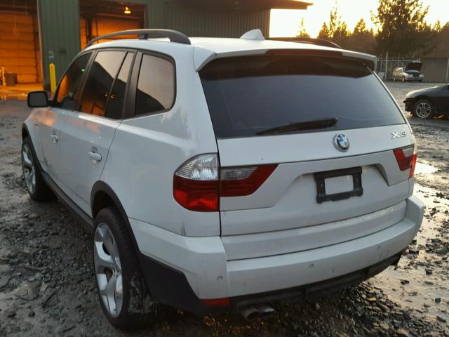 WBXPC93438WJ07242 - 2008 BMW X3 3.0SI WHITE photo 3