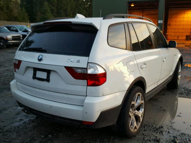 WBXPC93438WJ07242 - 2008 BMW X3 3.0SI WHITE photo 4