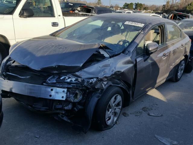 2HGFB2F54EH545545 - 2014 HONDA CIVIC LX BROWN photo 2