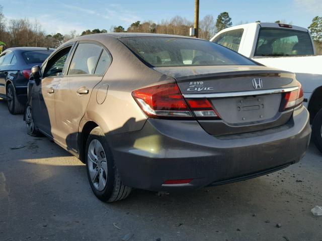 2HGFB2F54EH545545 - 2014 HONDA CIVIC LX BROWN photo 3