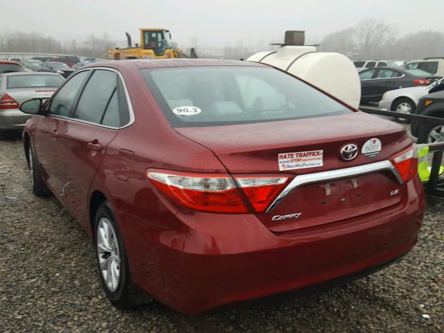 4T1BF1FK8GU613231 - 2016 TOYOTA CAMRY LE MAROON photo 3