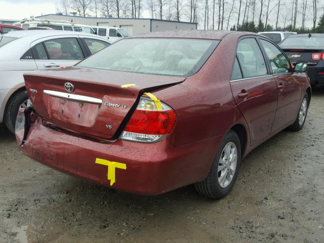 4T1BF30K95U101589 - 2005 TOYOTA CAMRY LE RED photo 4