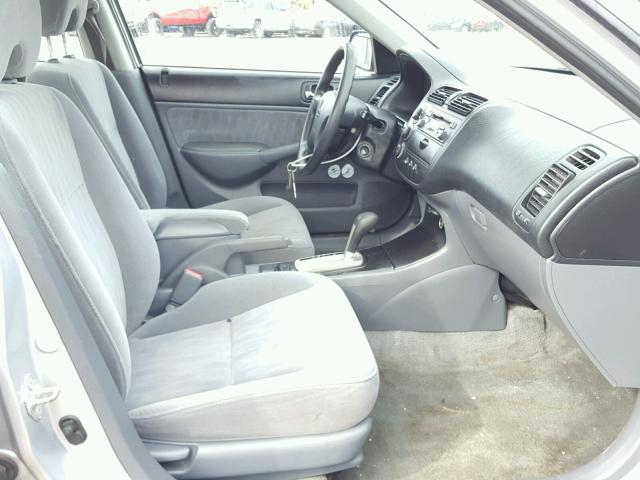 2HGES16535H623738 - 2005 HONDA CIVIC LX SILVER photo 5