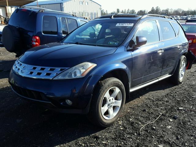 JN8AZ08W84W301819 - 2004 NISSAN MURANO SL BLUE photo 2