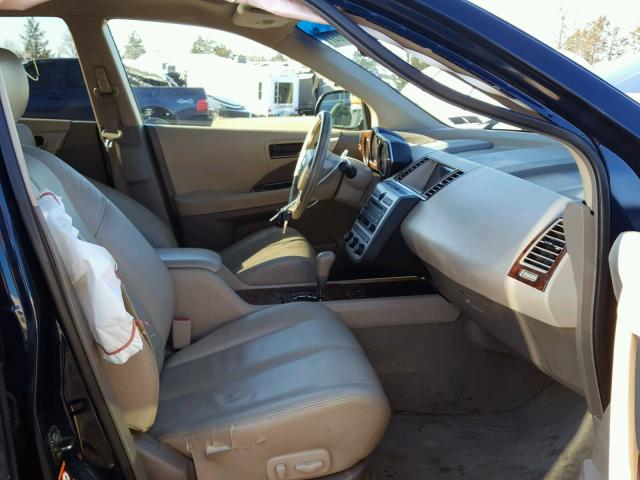 JN8AZ08W84W301819 - 2004 NISSAN MURANO SL BLUE photo 5