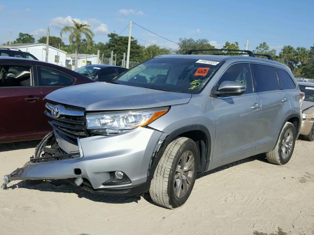 5TDKKRFH7FS088412 - 2015 TOYOTA HIGHLANDER SILVER photo 2