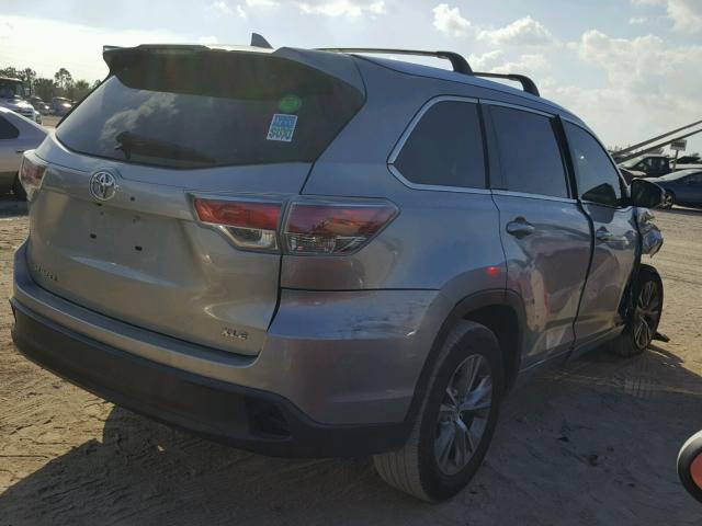 5TDKKRFH7FS088412 - 2015 TOYOTA HIGHLANDER SILVER photo 4