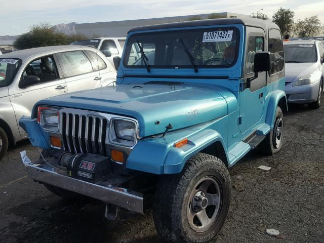 1J4FY29S7SP201319 - 1995 JEEP WRANGLER / TURQUOISE photo 2