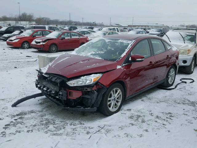 1FADP3F22FL210491 - 2015 FORD FOCUS SE RED photo 2