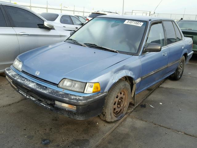 JHMED3657MS006014 - 1991 HONDA CIVIC LX BLUE photo 2