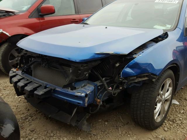 3FAHP0HA8CR107996 - 2012 FORD FUSION SE BLUE photo 9