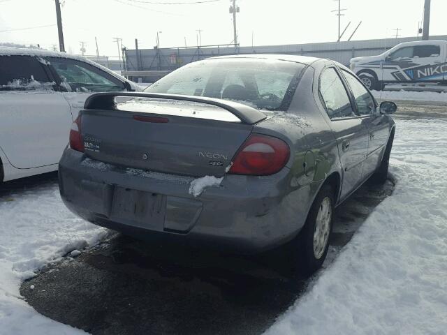 1B3ES56C05D195694 - 2005 DODGE NEON SXT GRAY photo 4