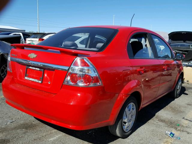 KL1TD56E09B604657 - 2009 CHEVROLET AVEO LS RED photo 4
