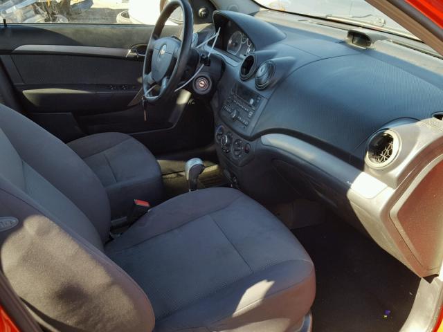KL1TD56E09B604657 - 2009 CHEVROLET AVEO LS RED photo 5