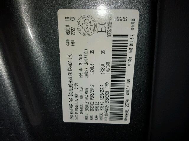 1D7HW42N16S509969 - 2006 DODGE DAKOTA SLT GRAY photo 10