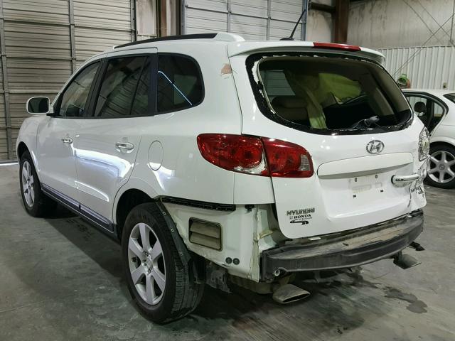 5NMSH13E78H152500 - 2008 HYUNDAI SANTA FE S WHITE photo 3