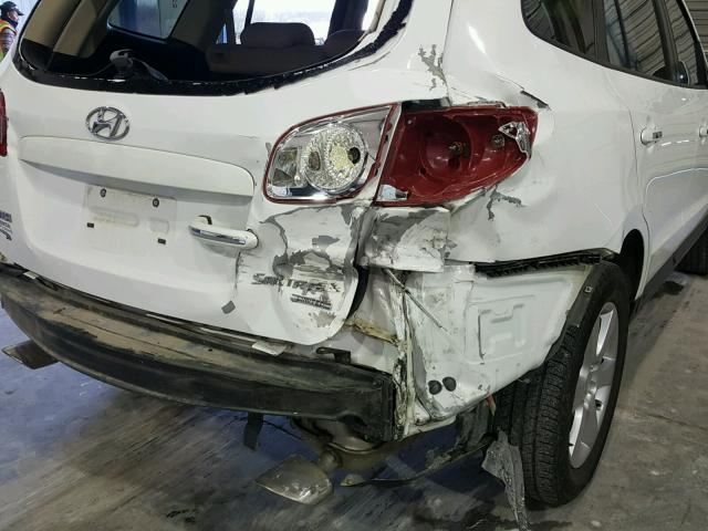 5NMSH13E78H152500 - 2008 HYUNDAI SANTA FE S WHITE photo 9