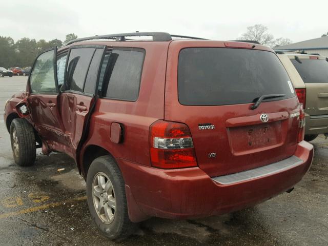 JTEGP21A560095592 - 2006 TOYOTA HIGHLANDER BURGUNDY photo 3