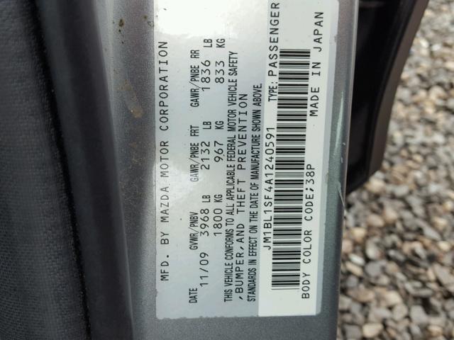 JM1BL1SF4A1240591 - 2010 MAZDA 3 I SILVER photo 10