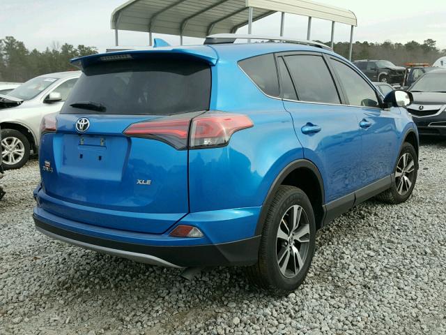 JTMWFREV8HJ712635 - 2017 TOYOTA RAV4 XLE BLUE photo 4