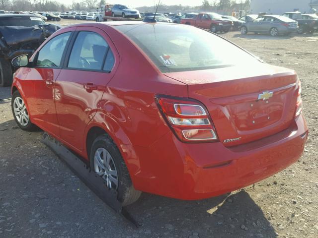 1G1JB5SH2H4166693 - 2017 CHEVROLET SONIC LS 红色 照片 3