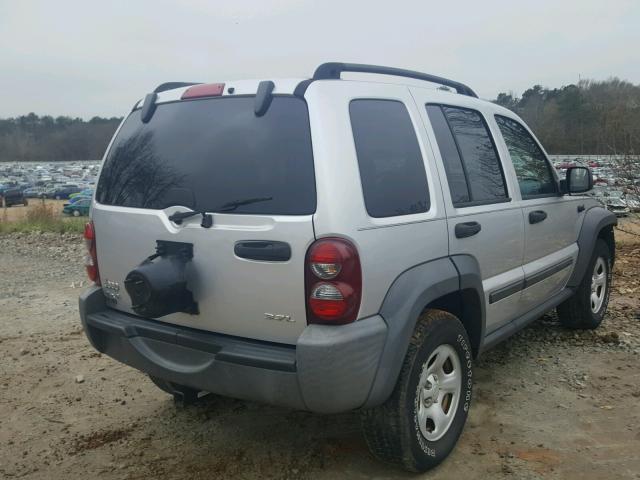 1J4GL48K96W283386 - 2006 JEEP LIBERTY SP SILVER photo 4