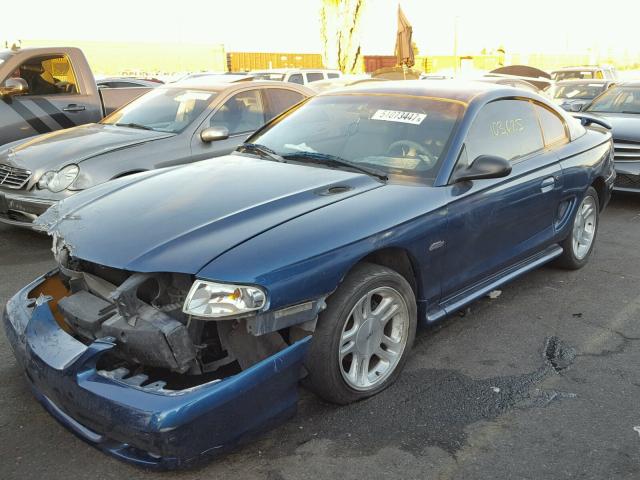 1FAFP42XXWF239025 - 1998 FORD MUSTANG GT BLUE photo 2