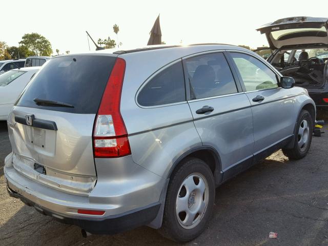 5J6RE3H39AL031654 - 2010 HONDA CR-V LX SILVER photo 4