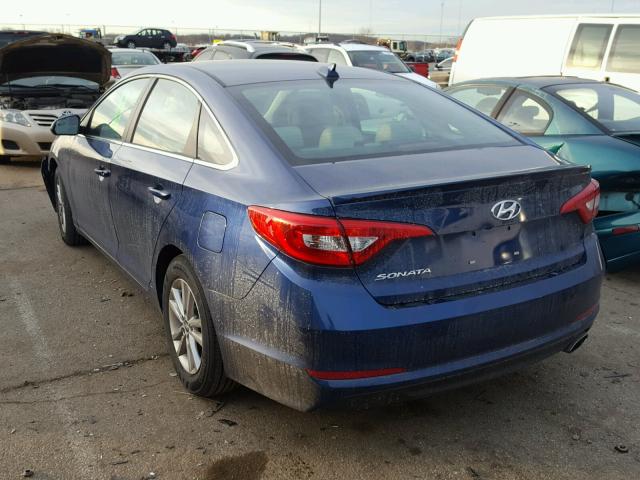 5NPE24AF5HH582668 - 2017 HYUNDAI SONATA SE BLUE photo 3