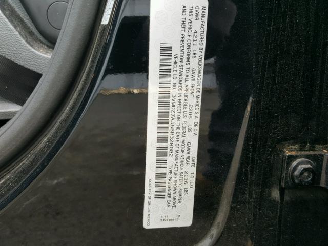 3VWDZ7AJ5BM328082 - 2011 VOLKSWAGEN JETTA SE 黑色 照片 10