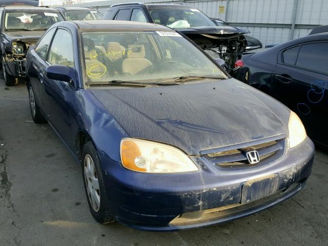 1HGEM22952L060800 - 2002 HONDA CIVIC EX BLUE photo 1