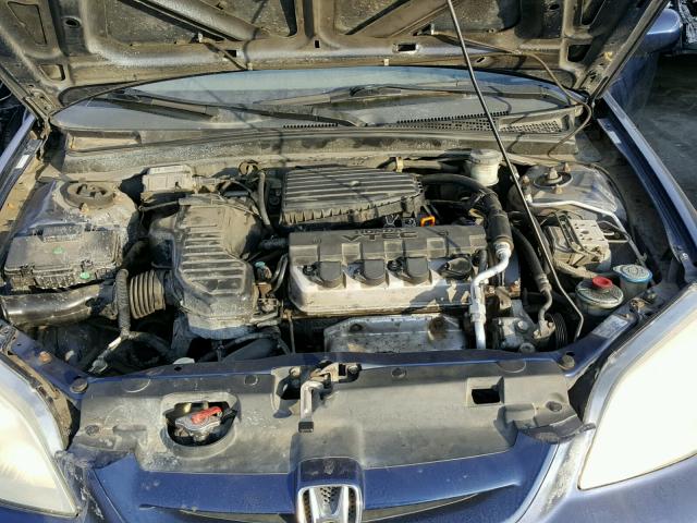 1HGEM22952L060800 - 2002 HONDA CIVIC EX BLUE photo 7