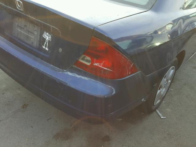 1HGEM22952L060800 - 2002 HONDA CIVIC EX BLUE photo 9