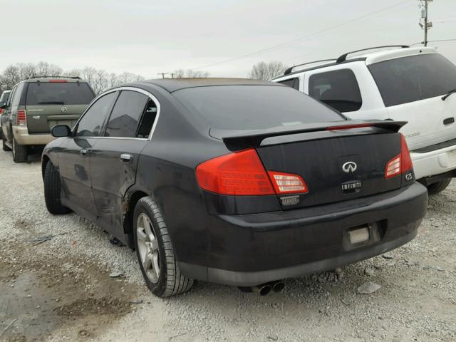 JNKCV51E63M012669 - 2003 INFINITI G35 BLACK photo 3