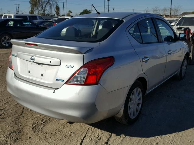 3N1CN7APXDL840754 - 2013 NISSAN VERSA S SILVER photo 4