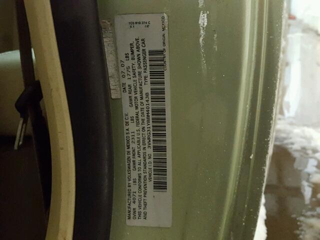 3VWRG31Y88M401438 - 2008 VOLKSWAGEN NEW BEETLE 绿色 照片 10