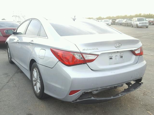 5NPEB4AC5EH821847 - 2014 HYUNDAI SONATA GLS SILVER photo 3