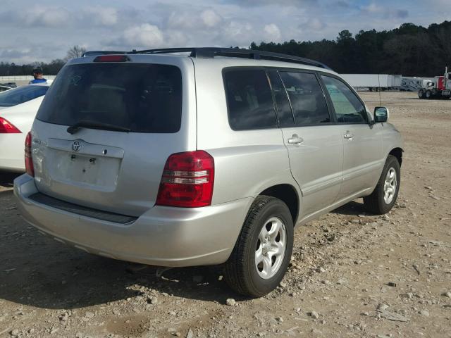 JTEGD21A730071346 - 2003 TOYOTA HIGHLANDER SILVER photo 4