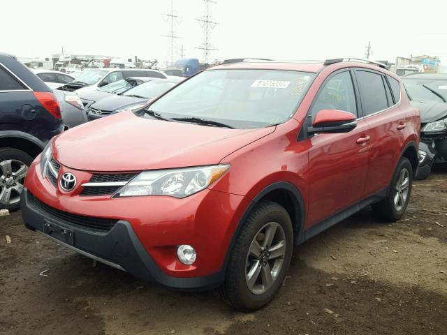 2T3RFREV7FW282995 - 2015 TOYOTA RAV4 XLE RED photo 2