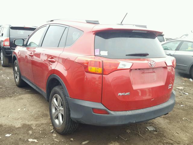 2T3RFREV7FW282995 - 2015 TOYOTA RAV4 XLE RED photo 3