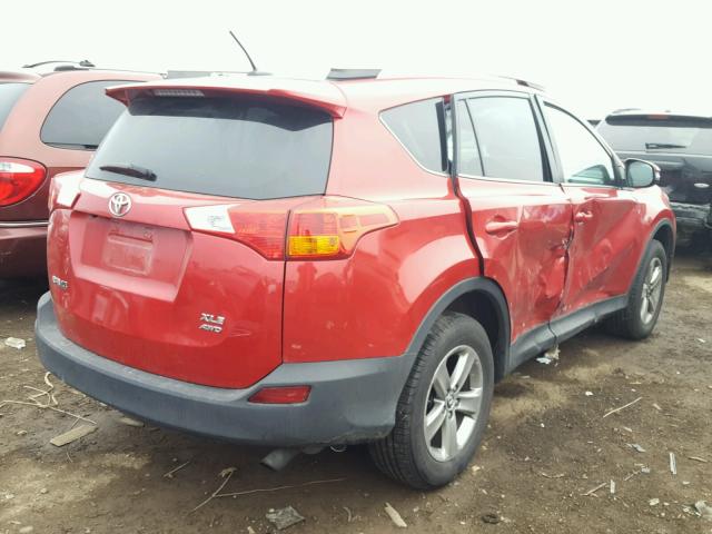 2T3RFREV7FW282995 - 2015 TOYOTA RAV4 XLE RED photo 4