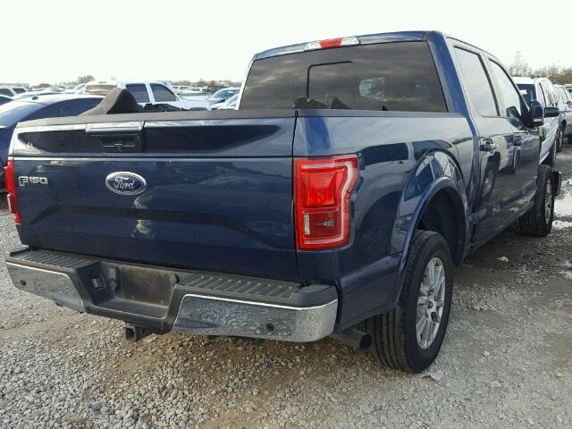 1FTEW1CP1FKD99940 - 2015 FORD F150 SUPER BLUE photo 4