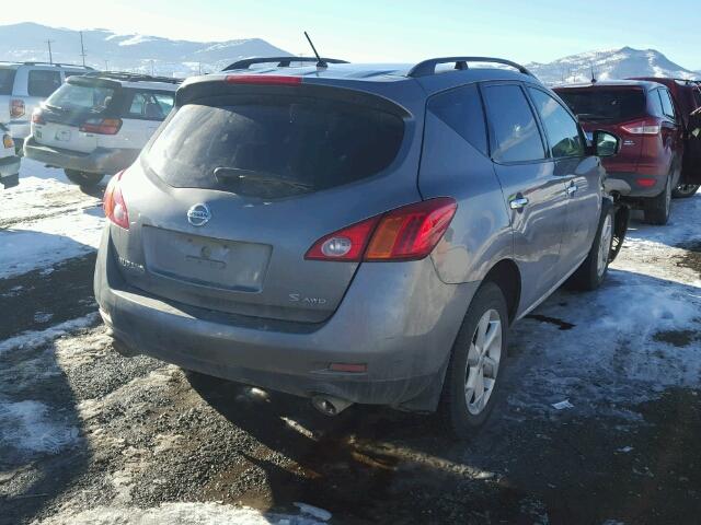 JN8AZ18WX9W142556 - 2009 NISSAN MURANO S GRAY photo 4