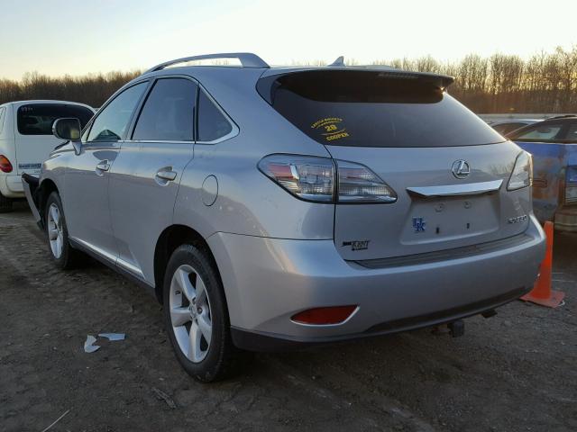 2T2BK1BA5CC131624 - 2012 LEXUS RX 350 SILVER photo 3