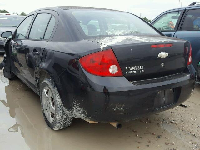 1G1AK55F877137576 - 2007 CHEVROLET COBALT LS BLACK photo 3