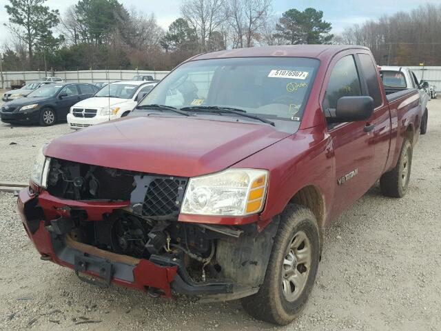 1N6BA06B75N580126 - 2005 NISSAN TITAN XE RED photo 2